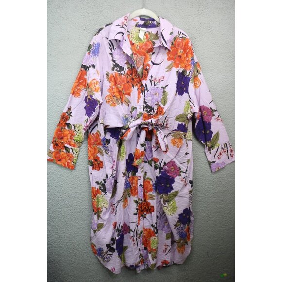 H&M Dresses & Skirts - H&M Button Up Long Sleeve Silky Floral Dress-Size Large-Whimsigoth-Cottagecore